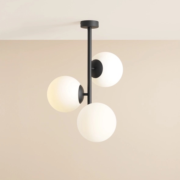 Plafonieră Fin 46 cm 3xE27 - Negru - Img 3