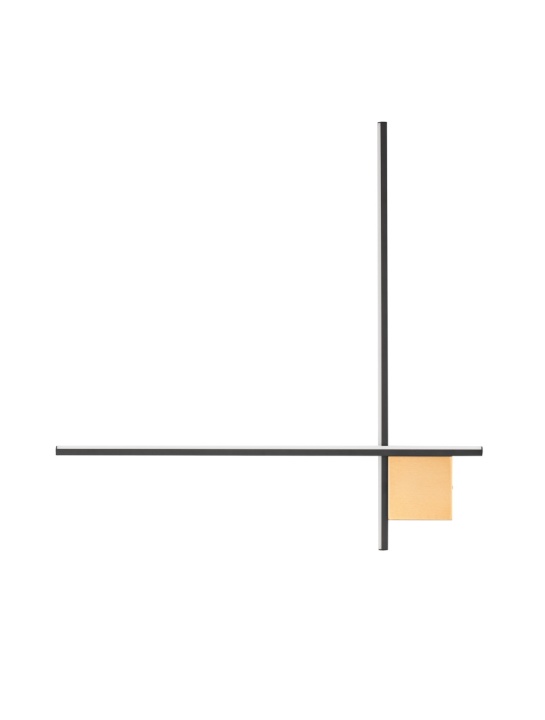 Aplica perete decorativa Cross Negru / Auriu periat 80 x 4 x 80 cm - Img 2
