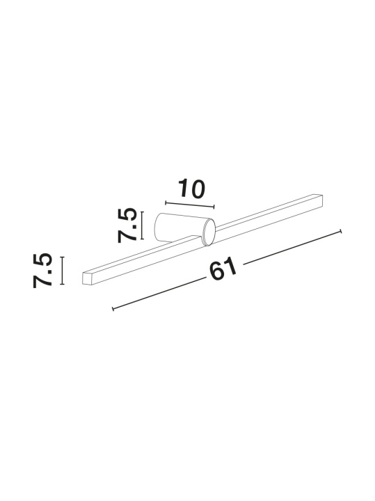 Aplica perete pentru baie Breggo Alb 61 x 10 x 7,5 cm - Img 2