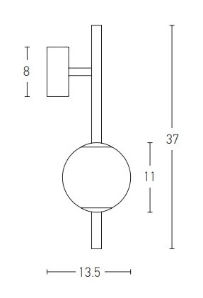 Aplică Sfera Linea LED 3000K - Negru mat - Img 2