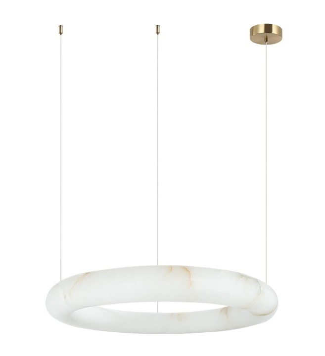 Corp de iluminat suspendat Alabaster 3000K - Alamă, Natural - Img 2