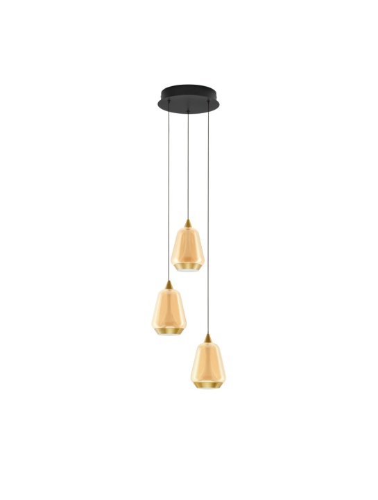 Corp de iluminat suspendat Alish Negru / Auriu / Champagne Ø28 x H 160 cm - Img 2