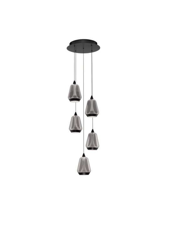 Corp de iluminat suspendat Alish Negru / Smokey Ø33 x H 200 cm - Img 2