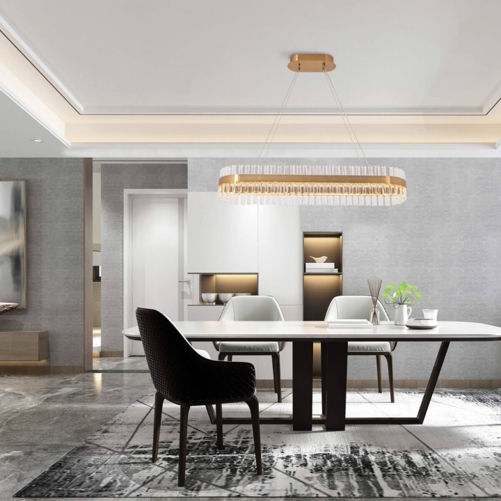 Corp de iluminat suspendat Aurora Cristallo LED 3000K - Gold Matt - Img 3