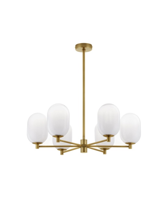 Corp de iluminat suspendat Balor Alb / Auriu Ø65 x H 38/63 cm - Img 2