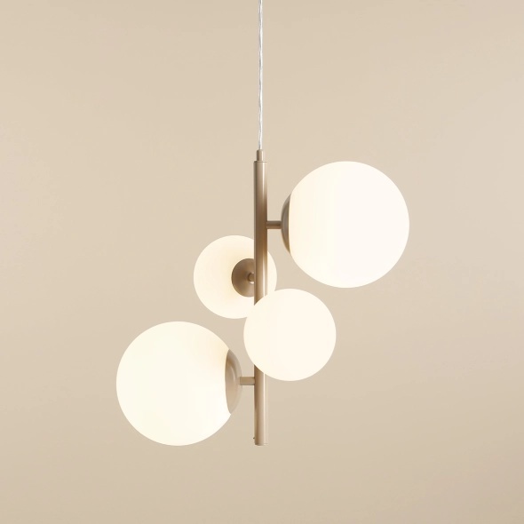 Corp de iluminat suspendat Bloom 46 cm 2xE14 / E27 - Bej - Img 4