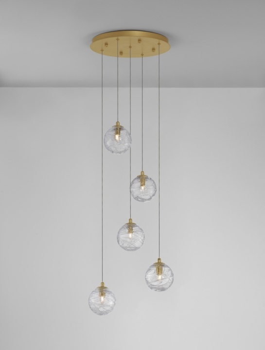 Corp de iluminat suspendat Coen Transparent / Auriu Ø35 x H 180 cm - Img 4