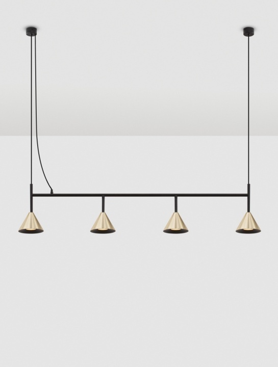 Corp de iluminat suspendat Conico Auriu / Negru 120 x 11,6 x 150 cm - Img 5