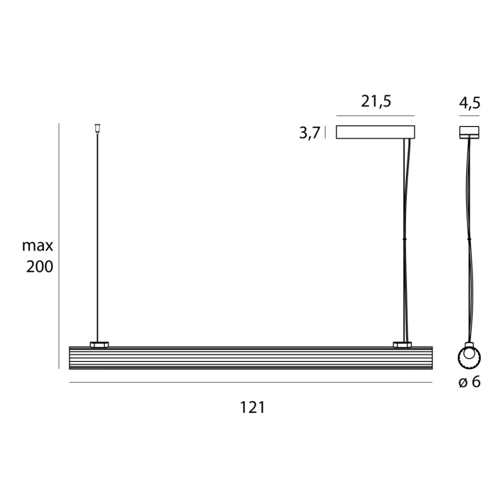 Corp de iluminat suspendat Fayette 121cm auriu - Img 4