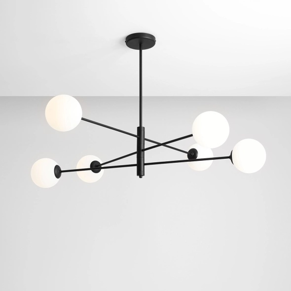 Corp de iluminat suspendat Homme 108 cm 6xE14 - Negru - Img 4