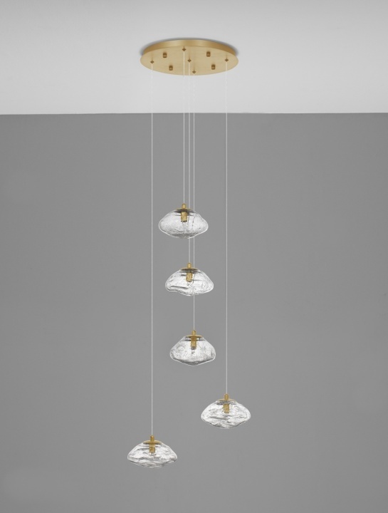 Corp de iluminat suspendat King Transparent / Auriu Ø35 x H 180 cm - Img 5