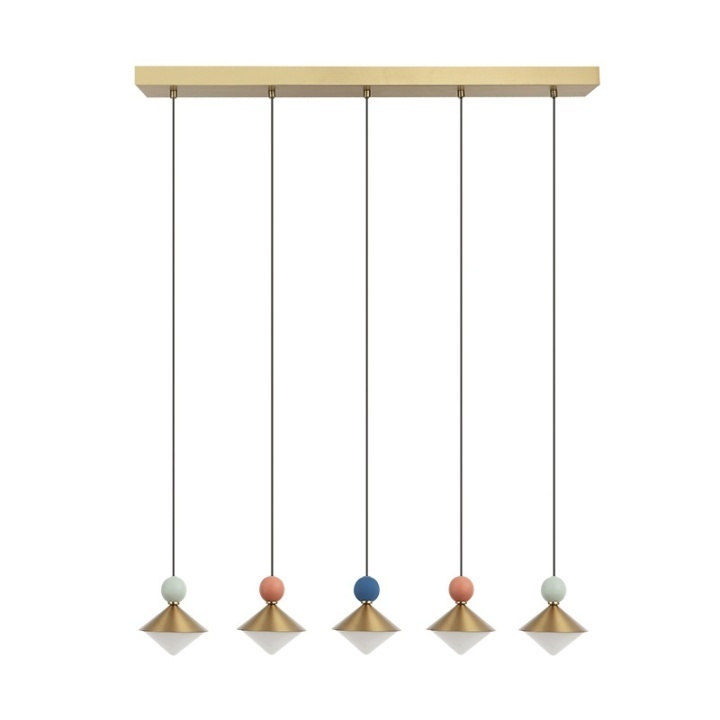 Corp de iluminat suspendat Murano Gioia LED 3000K - Gri, Alamă, Beige - Img 2