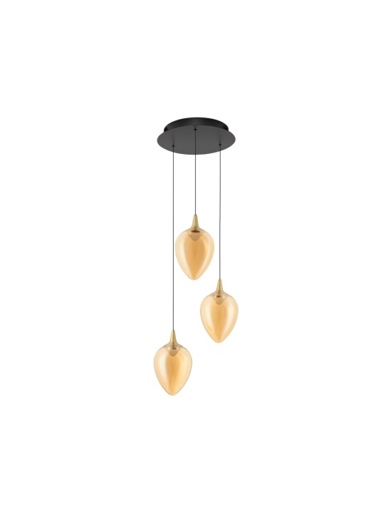 Corp de iluminat suspendat Nali Champagne / Negru / Auriu Ø35 x H 160 cm - Img 2