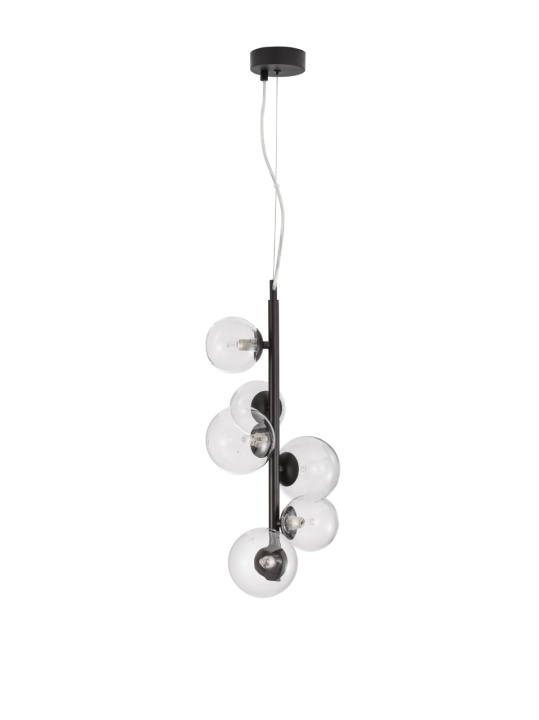 Corp de iluminat suspendat Odillia Transparent / Negru 28 x 23 x 120 cm - Img 5