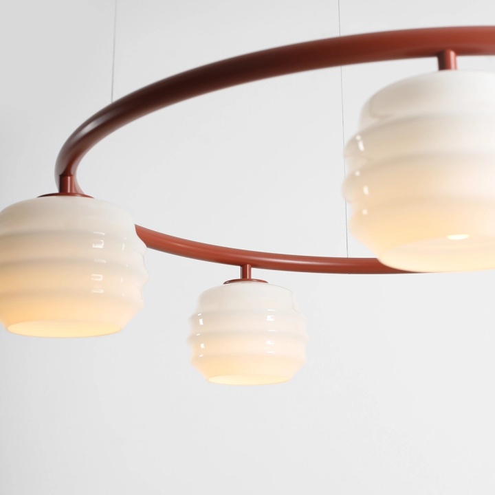 Corp de iluminat suspendat Puff Ring 85 cm 5xE27 - Teracotă - Img 3