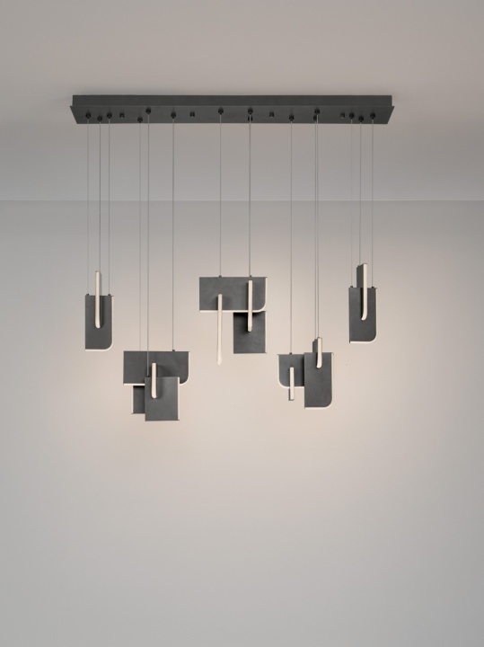 Corp de iluminat suspendat Totem Argintiu / Gri 120 x 25 x 150 cm - Img 4