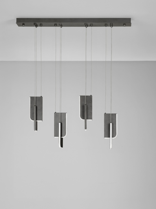 Corp de iluminat suspendat Totem Argintiu / Gri 96 x 14 x 150 cm - Img 3