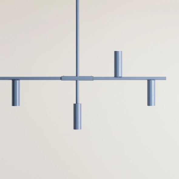 Corp de iluminat suspendat Trevo 126 cm 6xGU10 MINI - Albastru prăfuit - Img 2