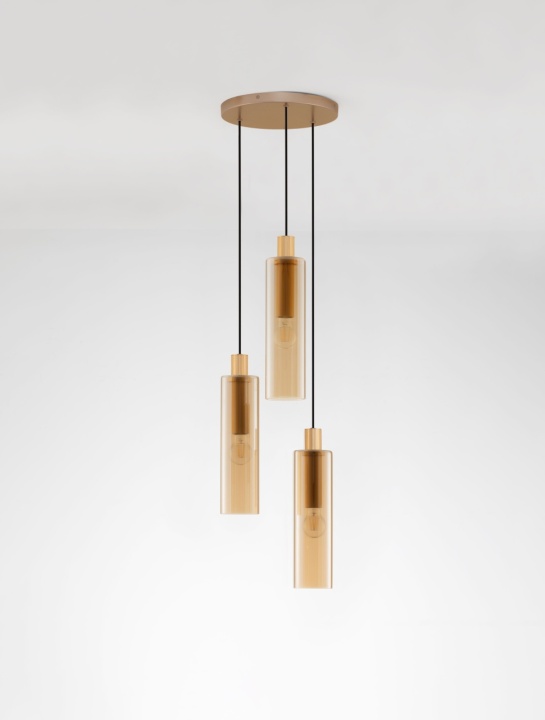 Corp de iluminat suspendat Zoella Auriu / Chihlimbar Ø30 x H 248 cm - Img 3