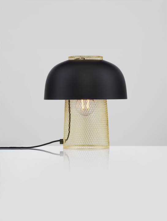 Lampa masa / veioza Sqube Negru / Auriu Ø25 x H 28 cm - Img 4