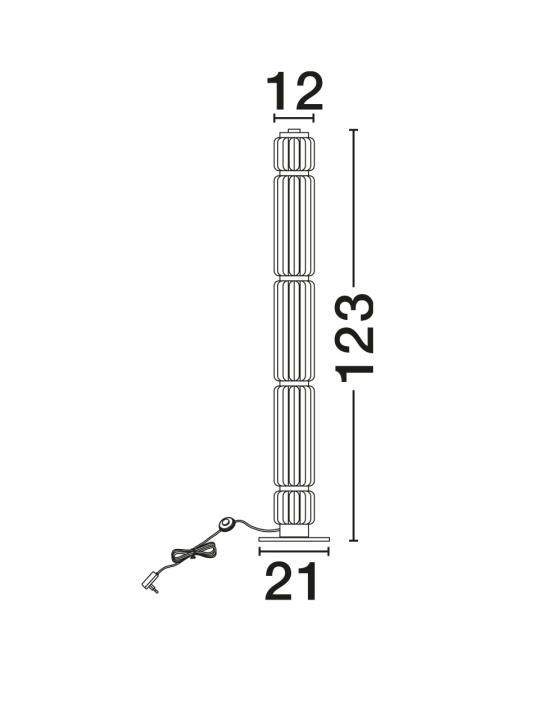 Lampadar Liessa Negru / Transparent Ø21 x H 123 cm - Img 2