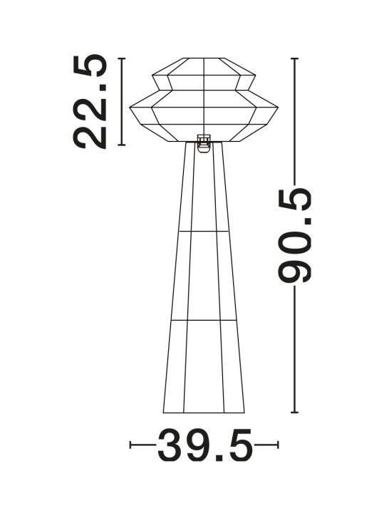 Lampadar Nua Natural / Negru Ø39,5 x H 90,5 cm - Img 2