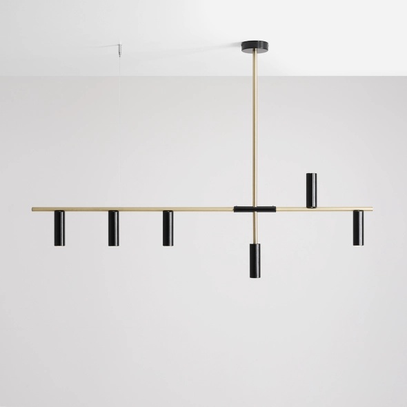 Lustra Trevo 6 Negru / alama 126 cm 6xGU10 mini - Img 4