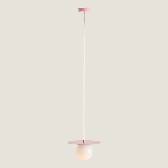 Pendul Loop 28 cm 1xE14 - Roz pal - Img 2