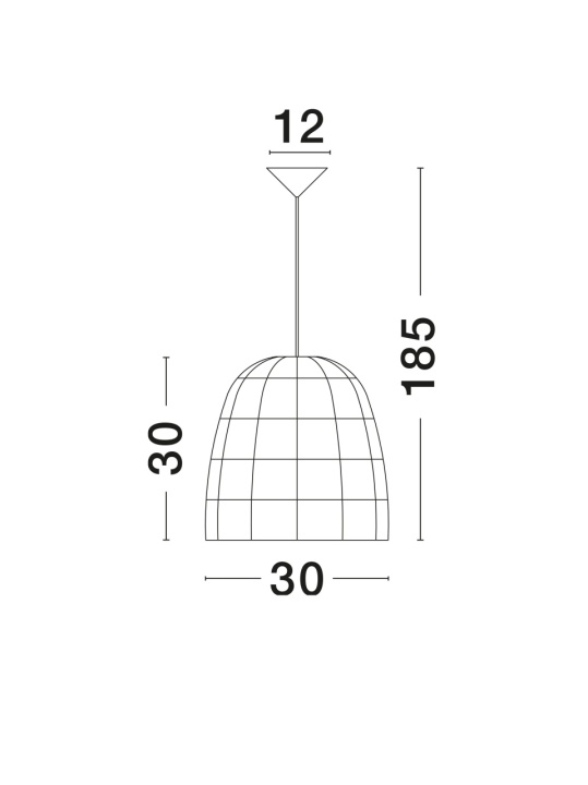 Pendul Marlo Natural / Negru Ø30 x H 185 cm - Img 5