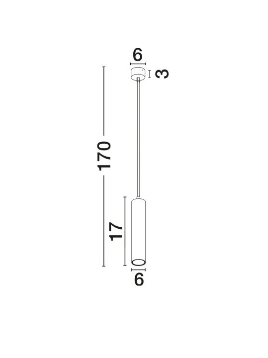 Pendul Marupe Alb Ø6 x H 170 cm - Img 2