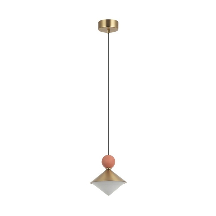 Pendul Murano Gioia LED 3000K - Alamă, Beige, Roșu - Img 2