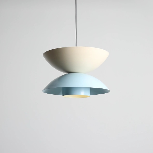 Pendul Otti 37 cm 1xE27 - Albastru deschis + Crem - Img 5