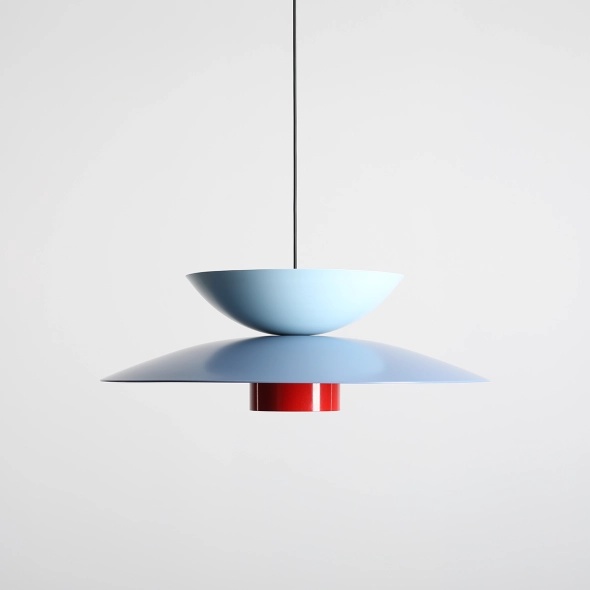 Pendul Teya 65 cm 1xE27 - Albastru deschis + Albastru prăfuit + Roșu chili - Img 3