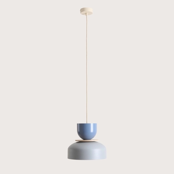 Pendul Uto 30 cm 1xE27 - Albastru prăfuit + Gri - Img 4