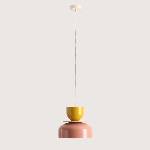 Pendul Uto 30 cm 1xE27 - Coral + Muștar - Img 3