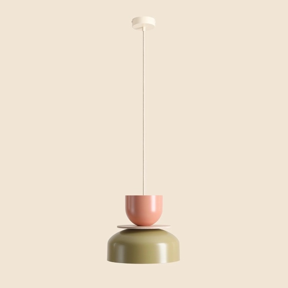 Pendul Uto 30 cm 1xE27 - Fistic + Coral - Img 3