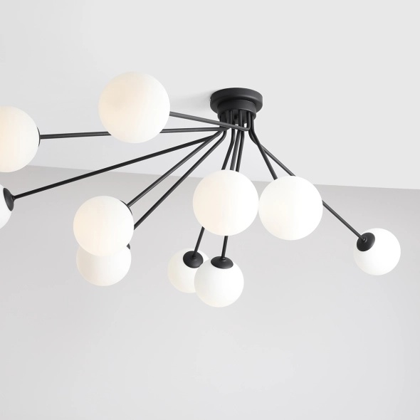 Plafonieră Holm 140 cm 10xE14 - Negru - Img 2