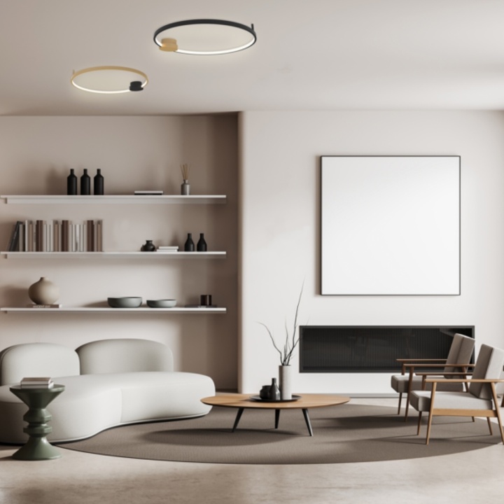 Plafonieră Orbita Duo LED 3000K - Negru mat, Gold Matt - Img 3