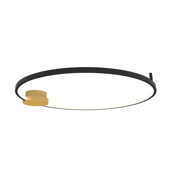 Plafonieră Orbita Duo LED 3000K - Negru mat, Gold Matt - Img 2