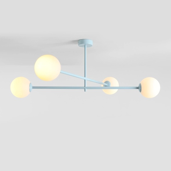 Plafoniera Pinne 4 Albastru deschis 87 cm 4xE14 - Img 3