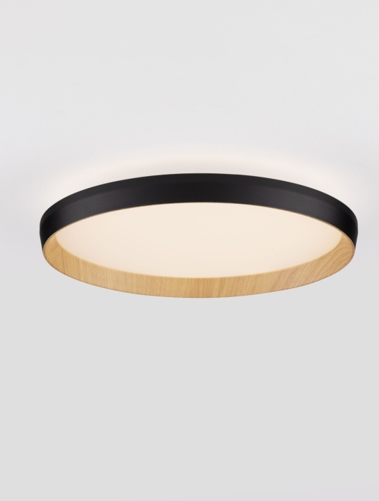 Plafoniera Vomos Negru / Lemn Ø40 x H 7 cm - Img 4