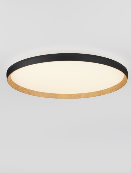 Plafoniera Vomos Negru / Lemn Ø60 x H 7 cm - Img 4