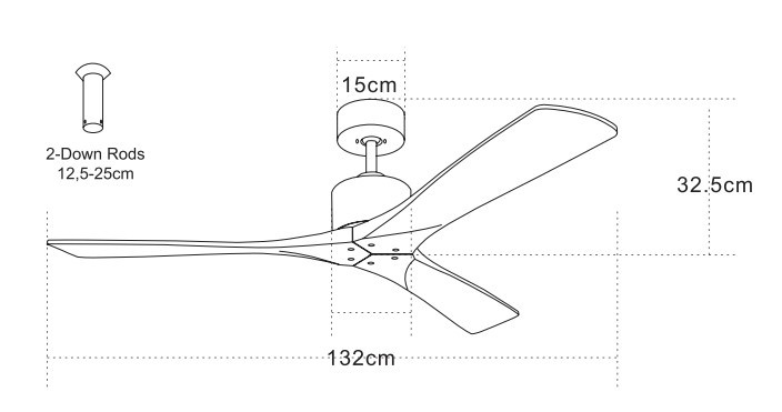 Ventilator suspendat cu lumină Como - Maro - Img 3