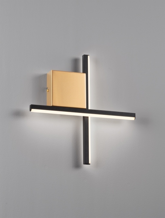 Aplica perete decorativa Cross Negru / Auriu periat 30 x 4 x 30 cm - Img 5