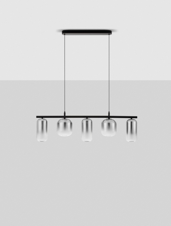 Corp de iluminat suspendat Aelia Gradient Smokey / Negru 95 x 14 x 145 cm - Img 3