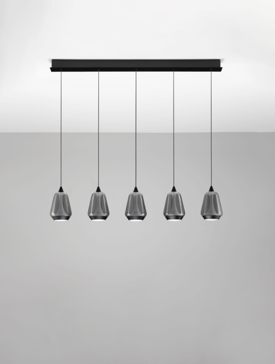 Corp de iluminat suspendat Alish Negru / Smokey 96 x 8,5 x 160 cm - Img 3