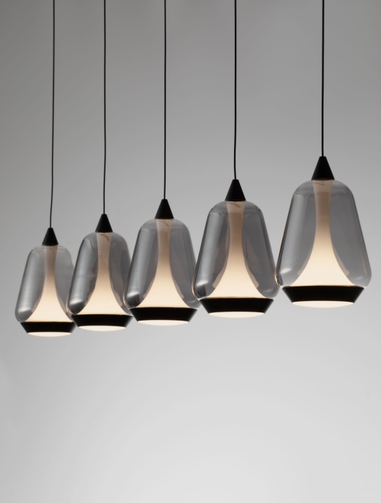 Corp de iluminat suspendat Alish Negru / Smokey 96 x 8,5 x 160 cm - Img 5