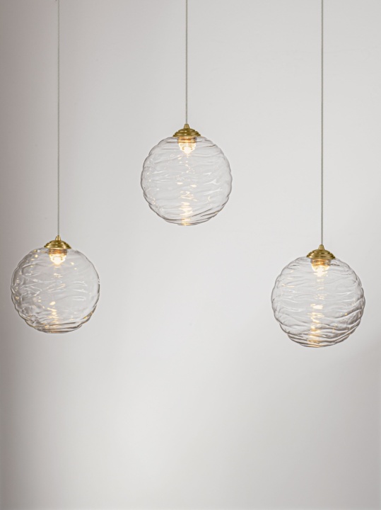 Corp de iluminat suspendat Blazik Transparent / Auriu 100 x 8 x 150 cm - Img 5