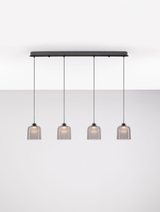 Corp de iluminat suspendat Dione Negru / Smokey 100 x 14 x 200 cm - Img 4