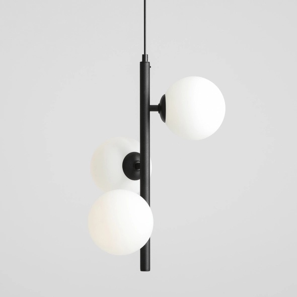 Corp de iluminat suspendat Fin 34 cm 3xE14 - Negru - Img 2